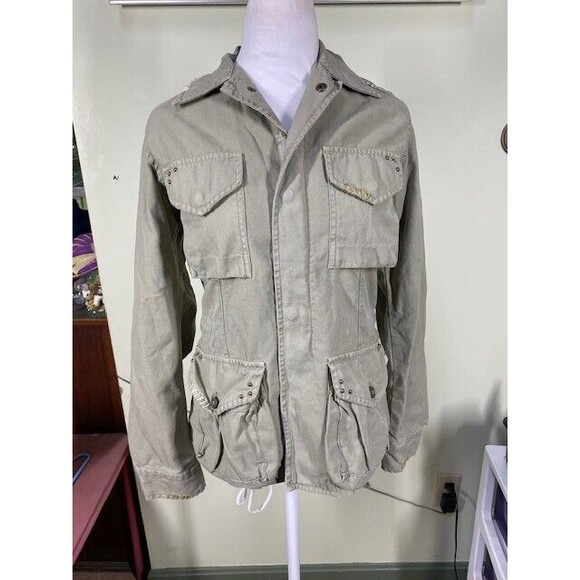 Mason's Woman Rites EU Size 42 Embroidered Studded Green Utility Jacket Full Zip - Picture 13 of 16